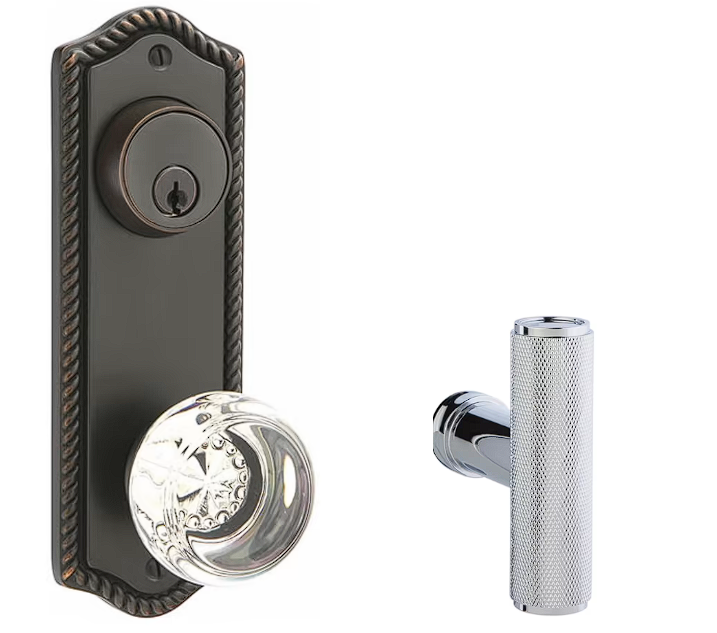 Emtek 7095ACEKN Dummy Pair Keyed , Sideplate Locksets Rope 3-5/8 , The Ace Knurled Knob - Parent
