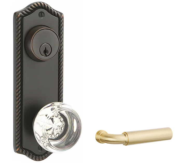 Emtek 7095MNG Dummy Pair Keyed , Sideplate Locksets Rope 3-5/8 , Manning Lever - Parent