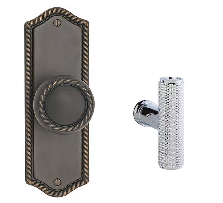 Emtek 7209ACEKN Privacy , Sideplate Locksets Rope Non-Keyed 7-1/2 , The Ace Knurled Knob - Parent