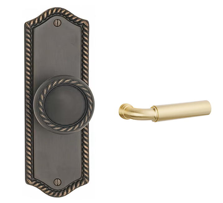Emtek 7209MNG Privacy , Sideplate Locksets Rope Non-Keyed 7-1/2 , Manning Lever - Parent