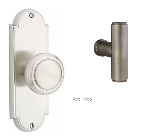 Emtek 8006ACE Dummy Pair , Sideplate Locksets Delaware Non-Keyed 7-1/8 , The Ace Knob - Parent