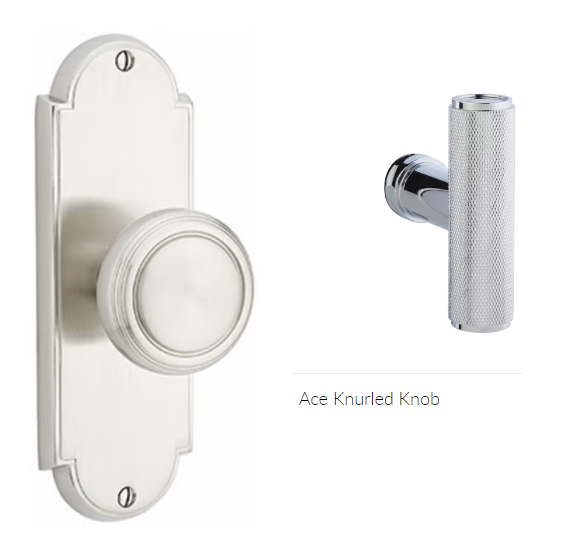Emtek 8006ACEKN Dummy Pair , Sideplate Locksets Delaware Non-Keyed 7-1/8 , The Ace Knurled Knob - Parent