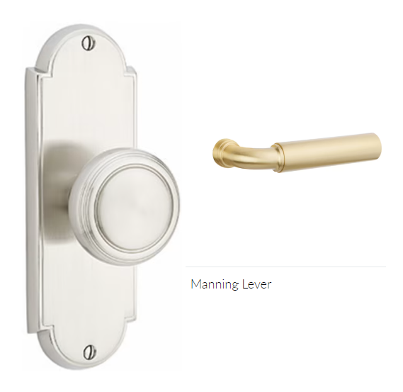 Emtek 8006MNG Dummy Pair , Sideplate Locksets Delaware Non-Keyed 7-1/8 , Manning Lever - Parent
