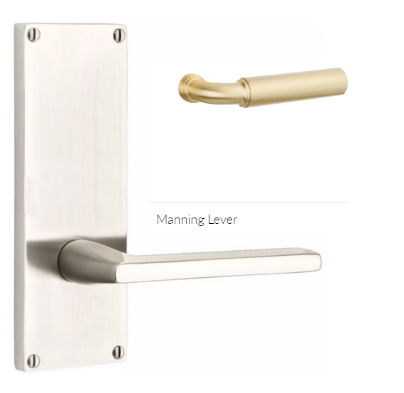 Emtek 8011MNG Dummy Pair , Sideplate Locksets Modern Non-Keyed 7 , Manning Lever - Parent