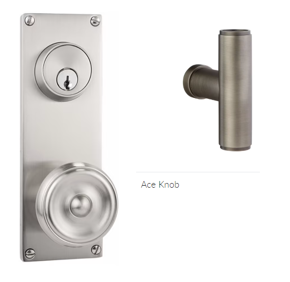 Emtek 8012ACE Dummy Pair Keyed , Sideplate Locksets Modern 3-5/8 , The Ace Knob - Parent