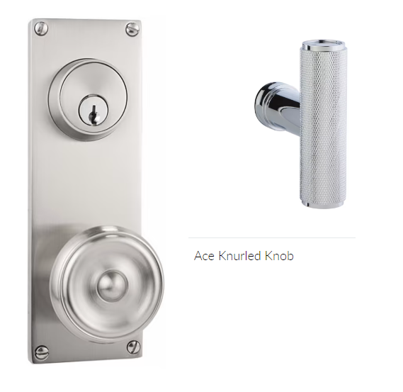Emtek 8012ACEKN Dummy Pair Keyed , Sideplate Locksets Modern 3-5/8 , The Ace Knurled Knob - Parent