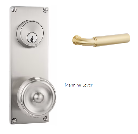 Emtek 8012MNG Dummy Pair Keyed , Sideplate Locksets Modern 3-5/8 , Manning Lever - Parent