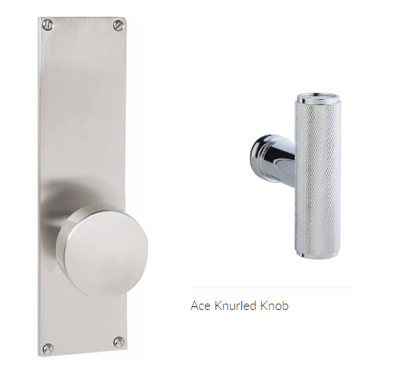 Emtek 8013ACEKN Dummy Pair , Sideplate Locksets Modern Non-Keyed 9 , The Ace Knurled Knob - Parent