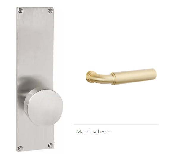 Emtek 8013MNG Dummy Pair , Sideplate Locksets Modern Non-Keyed 9 , Manning Lever - Parent