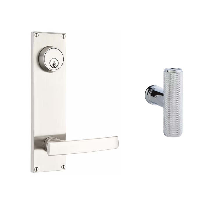 Emtek 8014ACEKN Dummy Pair Keyed , Sideplate Locksets Modern 5-1/2 , The Ace Knurled Knob - Parent