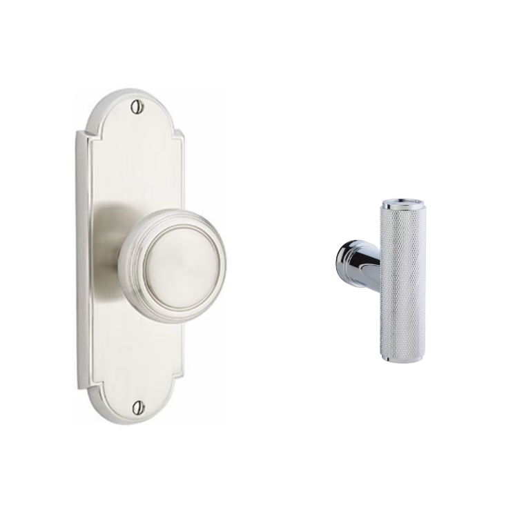 Emtek 8016ACEKN Passage , Sideplate Locksets Delaware Non-Keyed 7-1/8 , The Ace Knurled Knob - Parent