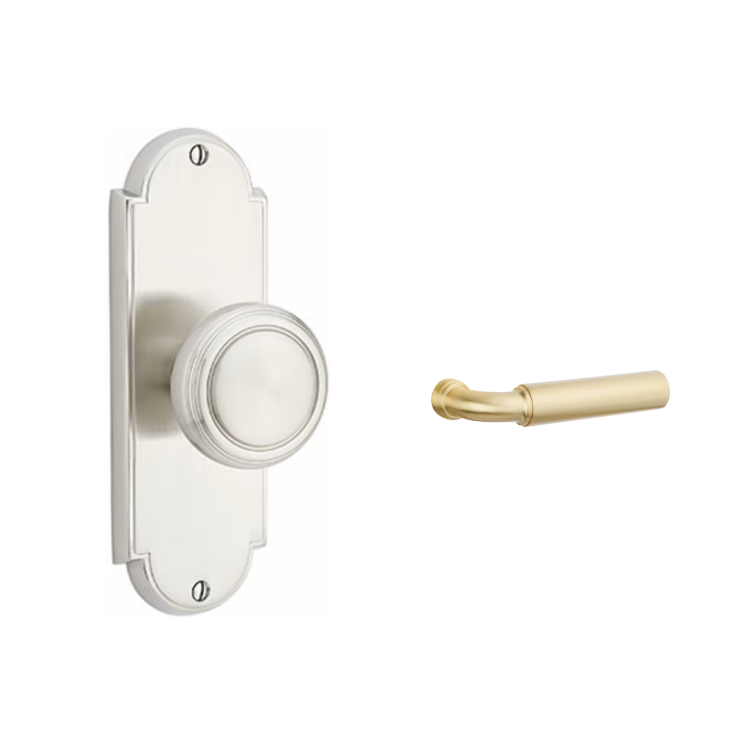 Emtek 8026MNG Privacy , Sideplate Locksets Delaware Non-Keyed 7-1/8 , Manning Lever - Parent