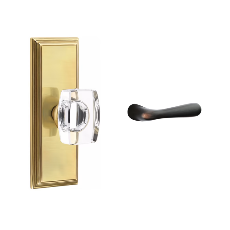 Emtek 8035BA Dummy , Wilshire Non-Keyed 7" , Basel Lever - Parent