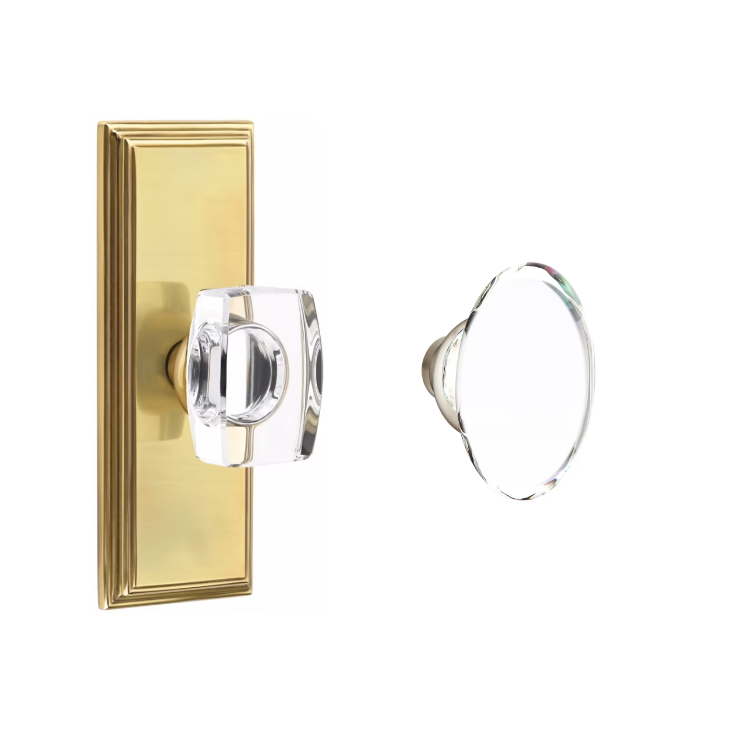 Emtek 8035HT Dummy , Wilshire Non-Keyed 7" , Hampton Crystal Knob - Parent