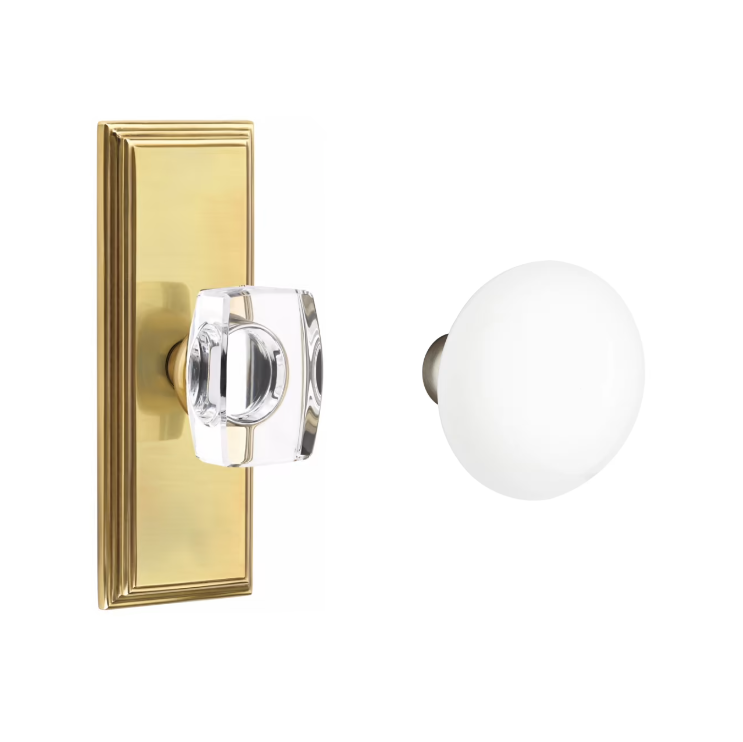 Emtek 8035IW Dummy , Wilshire Non-Keyed 7" , Ice White Porcelain Knob - Parent