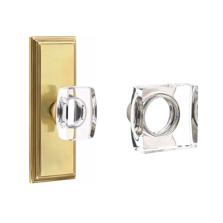 Emtek 8035MSC Dummy , Wilshire Non-Keyed 7" , Modern Square Crystal Knob - Parent