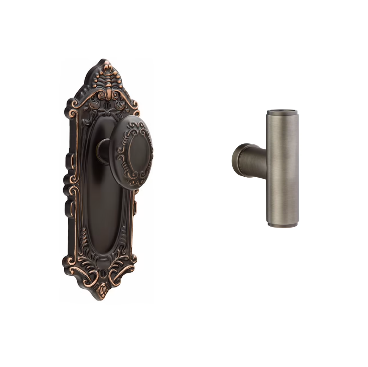 Emtek 8053ACE Dummy Pair , Sideplate Locksets Victoria Non-Keyed 7-3/4 , The Ace Knob - Parent
