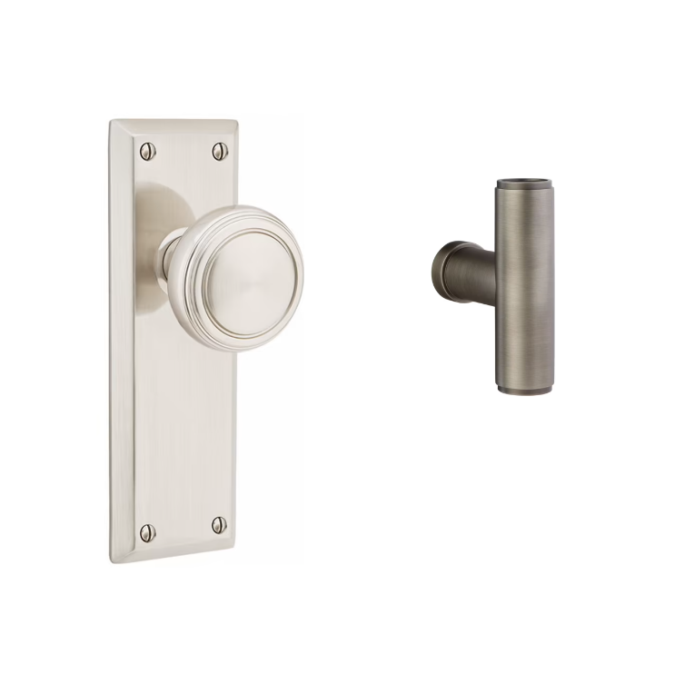 Emtek 8054ACE Dummy Pair , Sideplate Locksets Quincy Non-Keyed 7-1/8 , The Ace Knob - Parent