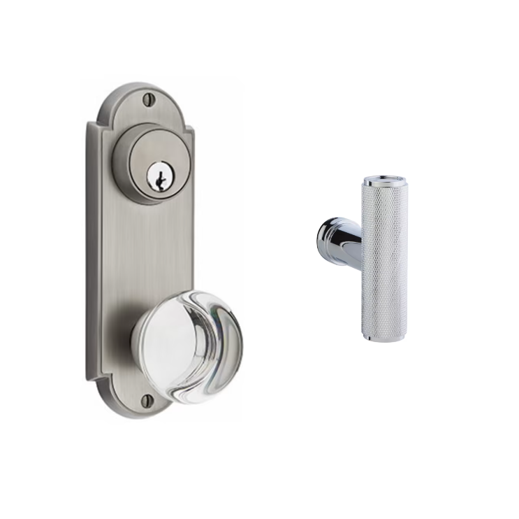 Emtek 8061ACEKN Dummy Pair Keyed , Sideplate Locksets Delaware 3-5/8 , The Ace Knurled Knob - Parent