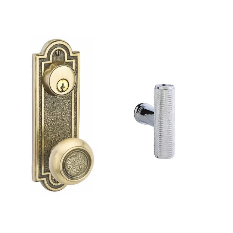 Emtek 8071ACEKN Passage Double Keyed , Sideplate Locksets Belmont 3-5/8 , The Ace Knurled Knob - Parent