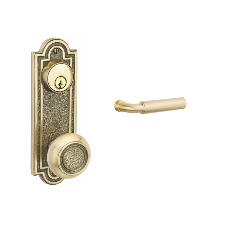 Emtek 8071MNGLH Passage Double Keyed , Sideplate Locksets Belmont 3-5/8 , Manning Lever , LH - Parent