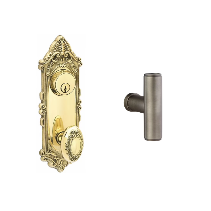Emtek 8090ACE Passage Single Keyed , Sideplate Locksets Victoria 3-5/8 , The Ace Knob - Parent