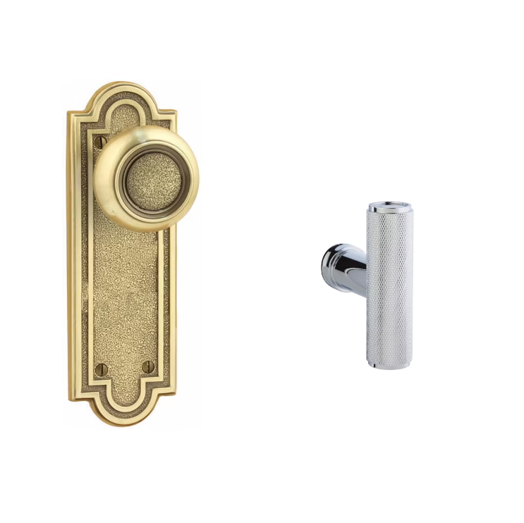 Emtek 8102ACEKN Passage , Sideplate Locksets Belmont Non-Keyed 7-1/2 , The Ace Knurled Knob - Parent