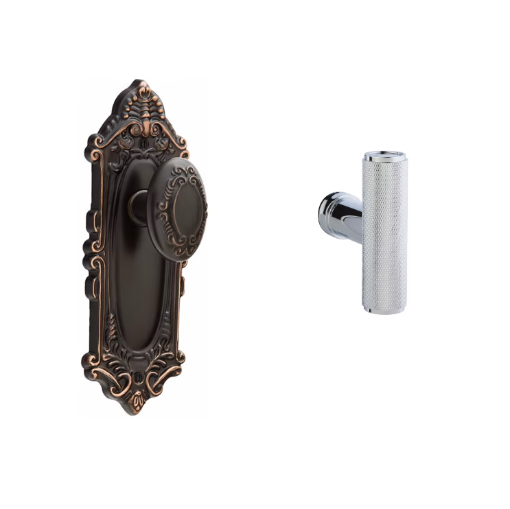 Emtek 8103ACEKN Passage , Sideplate Locksets Victoria Non-Keyed 7-3/4 , The Ace Knurled Knob - Parent