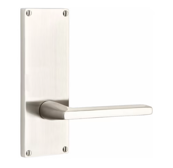 Emtek 8111.RAUS15.HAUS3NL.RH SELECT Passage , Sideplate Locksets Modern Non-Keyed 7" , R-Bar Stem , Hammered Handle.RH - Parent
