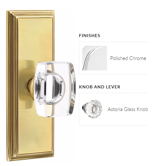 Emtek 8135AS Passage , Wilshire Non-Keyed 7" , Astoria Crystal Knob - Parent
