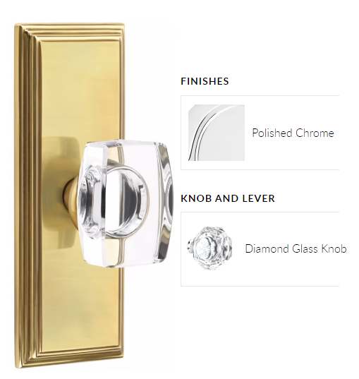 Emtek 8135CK Passage , Wilshire Non-Keyed 7" , Diamond Crystal Knob - Parent