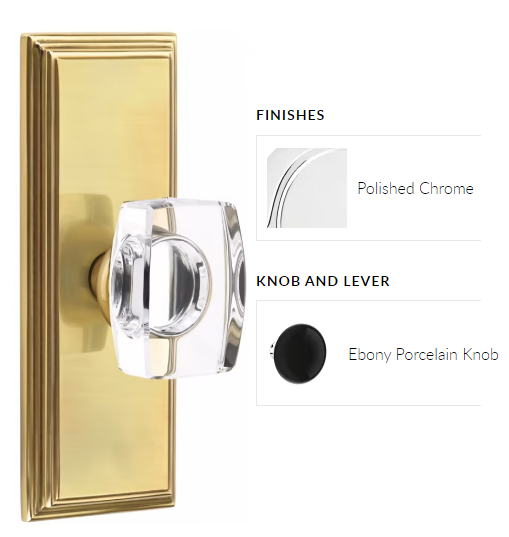 Emtek 8135EB Passage , Wilshire Non-Keyed 7" , Ebony Porcelain Knob - Parent