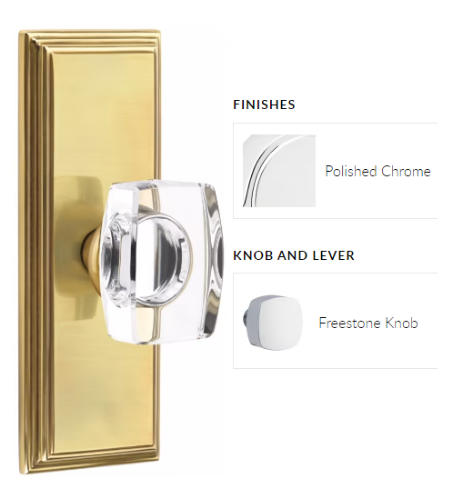 Emtek 8135FRK Passage , Wilshire Non-Keyed 7" , Freestone Square Knob - Parent