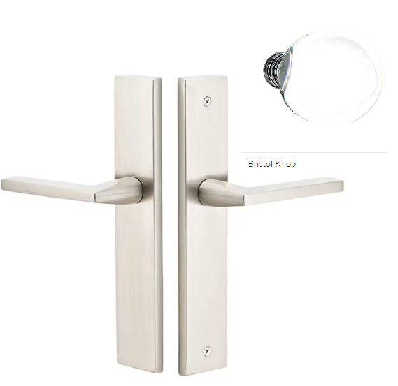 Emtek 8141BL Passage , Stretto , 10" Plate , Bristol Glass Knob - Parent