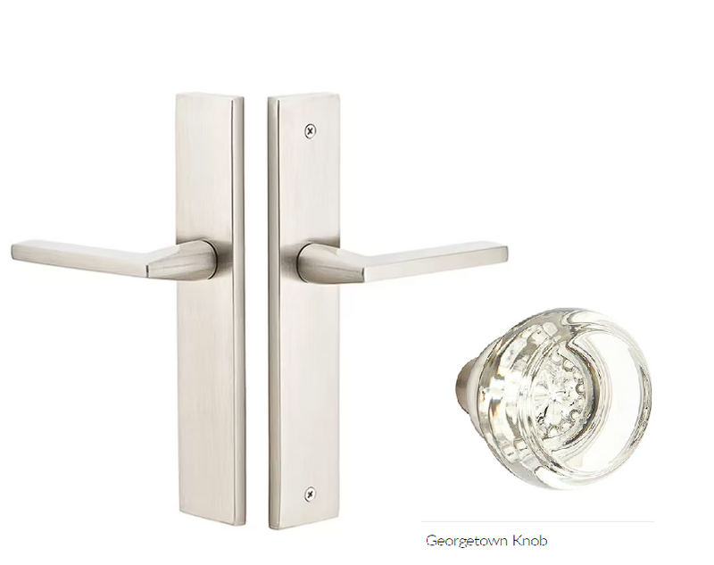 Emtek 8141GT Passage , Stretto , 10" Plate , Georgetown Glass Knob - Parent