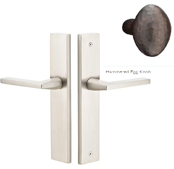 Emtek 8141HE Passage , Stretto , 10" Plate , Hammered Egg Knob - Parent