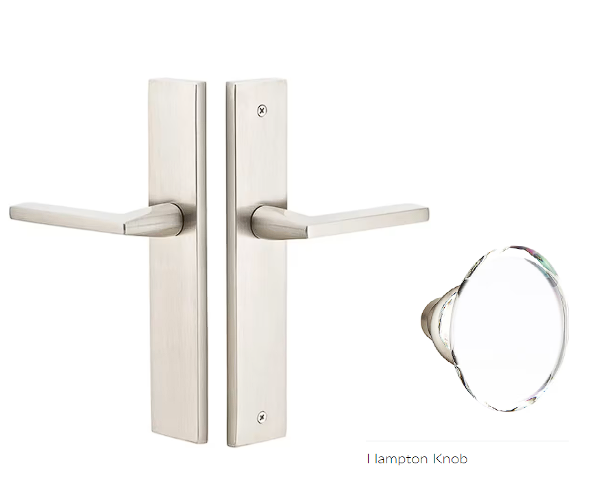 Emtek 8141HT Passage , Stretto , 10" Plate , Hampton Glass Knob - Parent