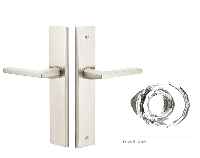 Emtek 8141LW Passage , Stretto , 10" Plate , Lowell Glass Knob - Parent
