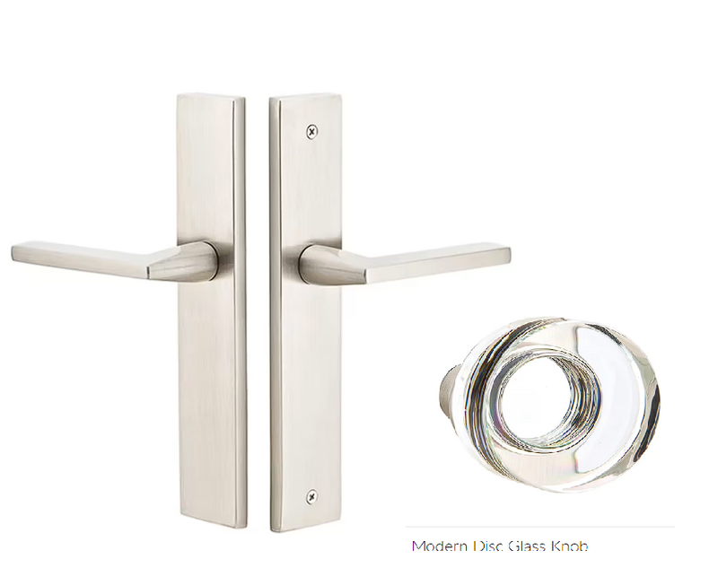 Emtek 8141MDC Passage , Stretto , 10" Plate , Modern Disc Glass Knob - Parent
