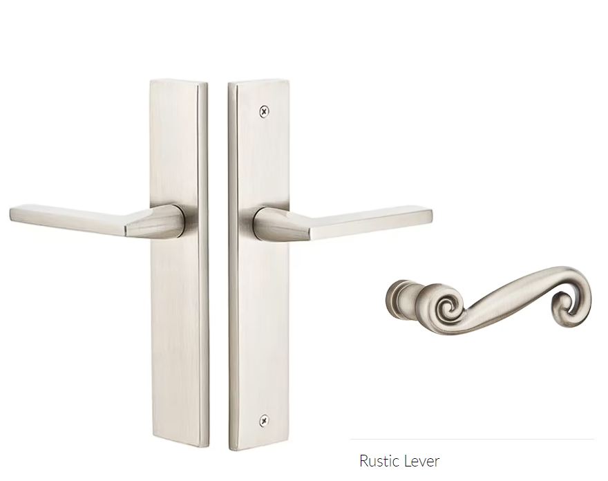 Emtek 8141RRH Passage , Stretto , 10" Plate , Rustic Lever , RH - Parent