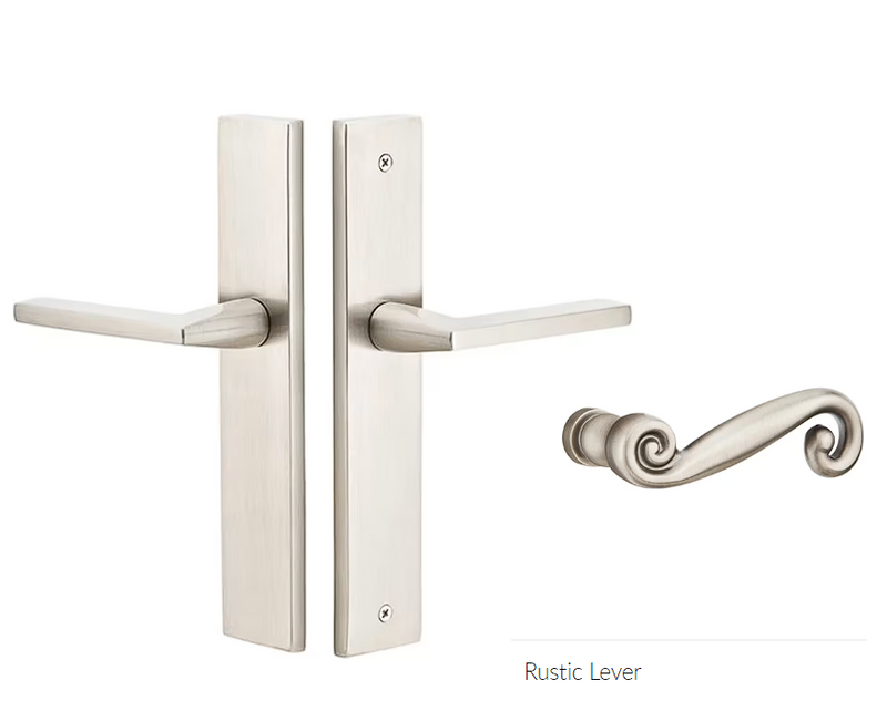 Emtek 8141RRH Passage , Stretto , 10" Plate , Rustic Lever , RH - Parent