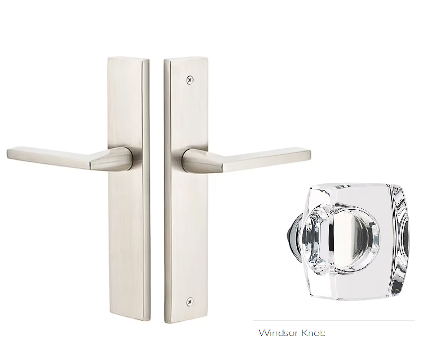 Emtek 8141WS Passage , Stretto , 10" Plate , Windsor Glass Knob - Parent