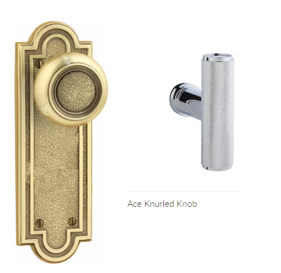 Emtek 8202ACEKN Privacy , Sideplate Locksets Belmont Non-Keyed 7-1/2 , The Ace Knurled Knob - Parent