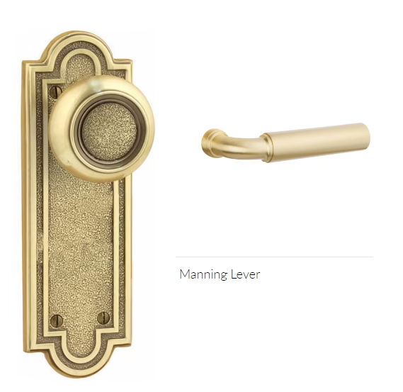 Emtek 8202MNG Privacy , Sideplate Locksets Belmont Non-Keyed 7-1/2 , Manning Lever - Parent