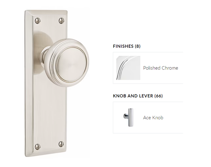 Emtek 8206MNGLH Privacy , Lancaster Rosette , Manning Lever , LH - Parent