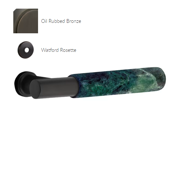 Emtek 8110.TAUS10B.MRGN.LH Select Passage , Watford Rosette , T-Bar Stem , Green Marble Handle , LH - Parent