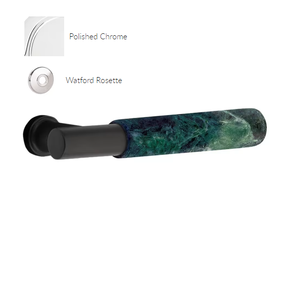 Emtek 8110.TAUS26.MRGN.RH Select Passage , Watford Rosette , T-Bar Stem , Green Marble Handle , RH