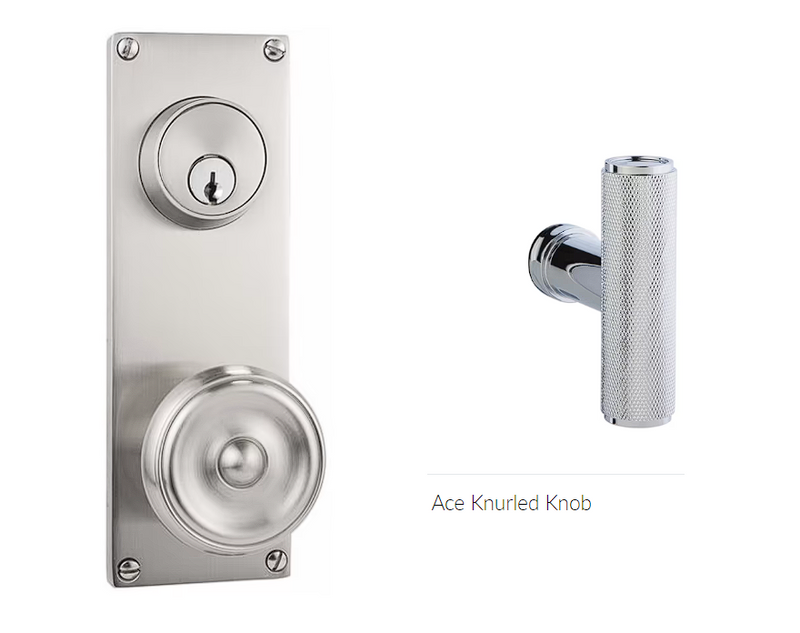 Emtek 8212ACEKN Passage Double Keyed , Sideplate Locksets Modern 3-5/8 , The Ace Knurled Knob - Parent