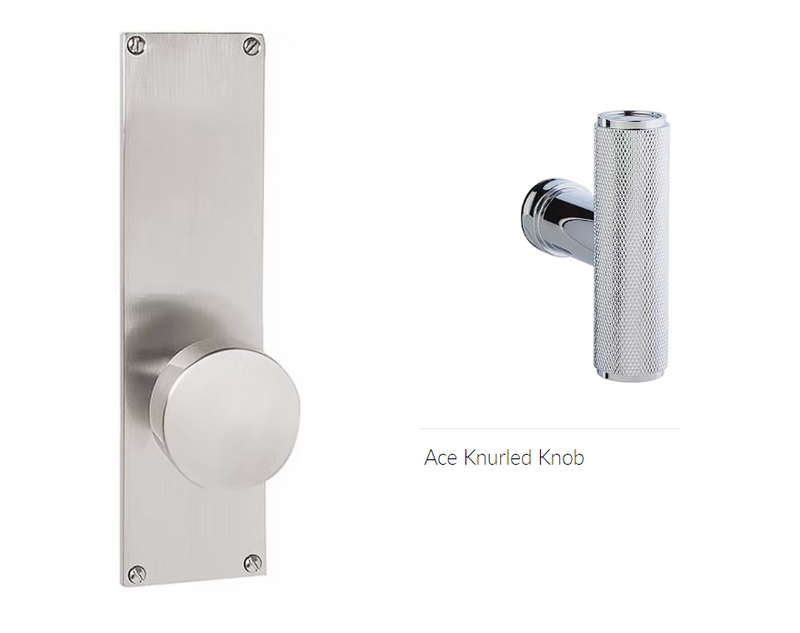 Emtek 8213ACEKN Privacy , Sideplate Locksets Modern Non-Keyed 9 , The Ace Knurled Knob - Parent