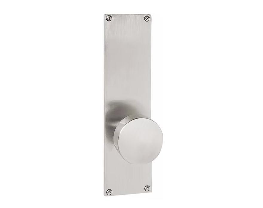 Emtek 8213.LSUS26.KNUS19.LH SELECT Privacy , Sideplate Locksets Modern Non-Keyed 9" , L-Square Stem , Knurled Handle.LH - Parent